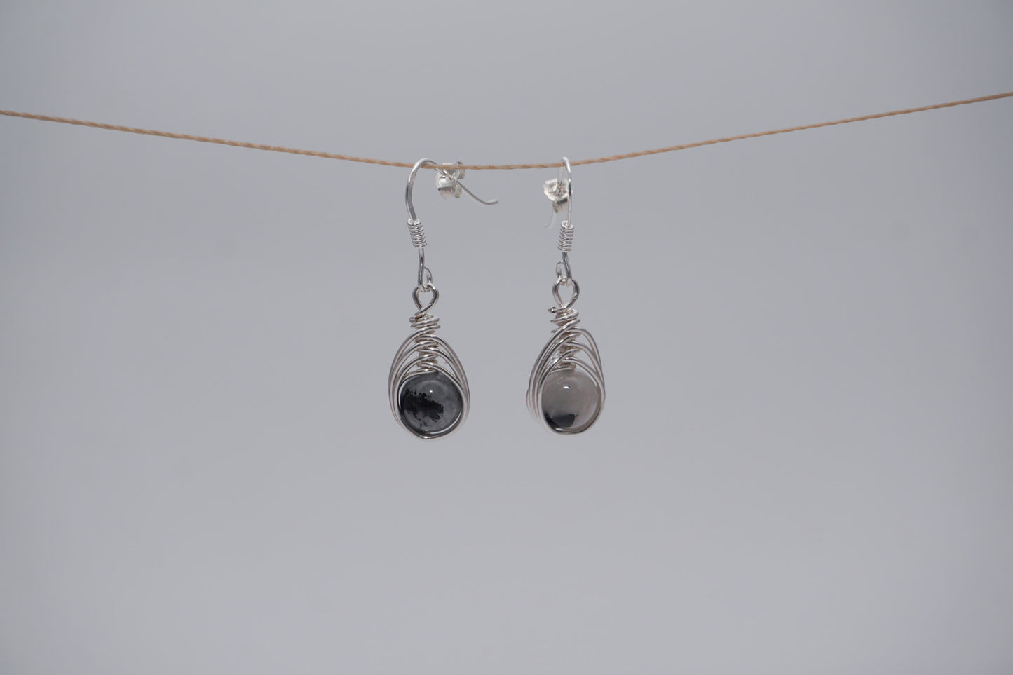 Silver Earrings Wire Wrap