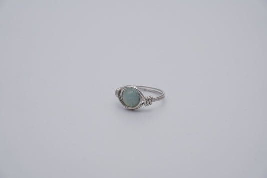 Silver Wire Ring 8mm Gemstone