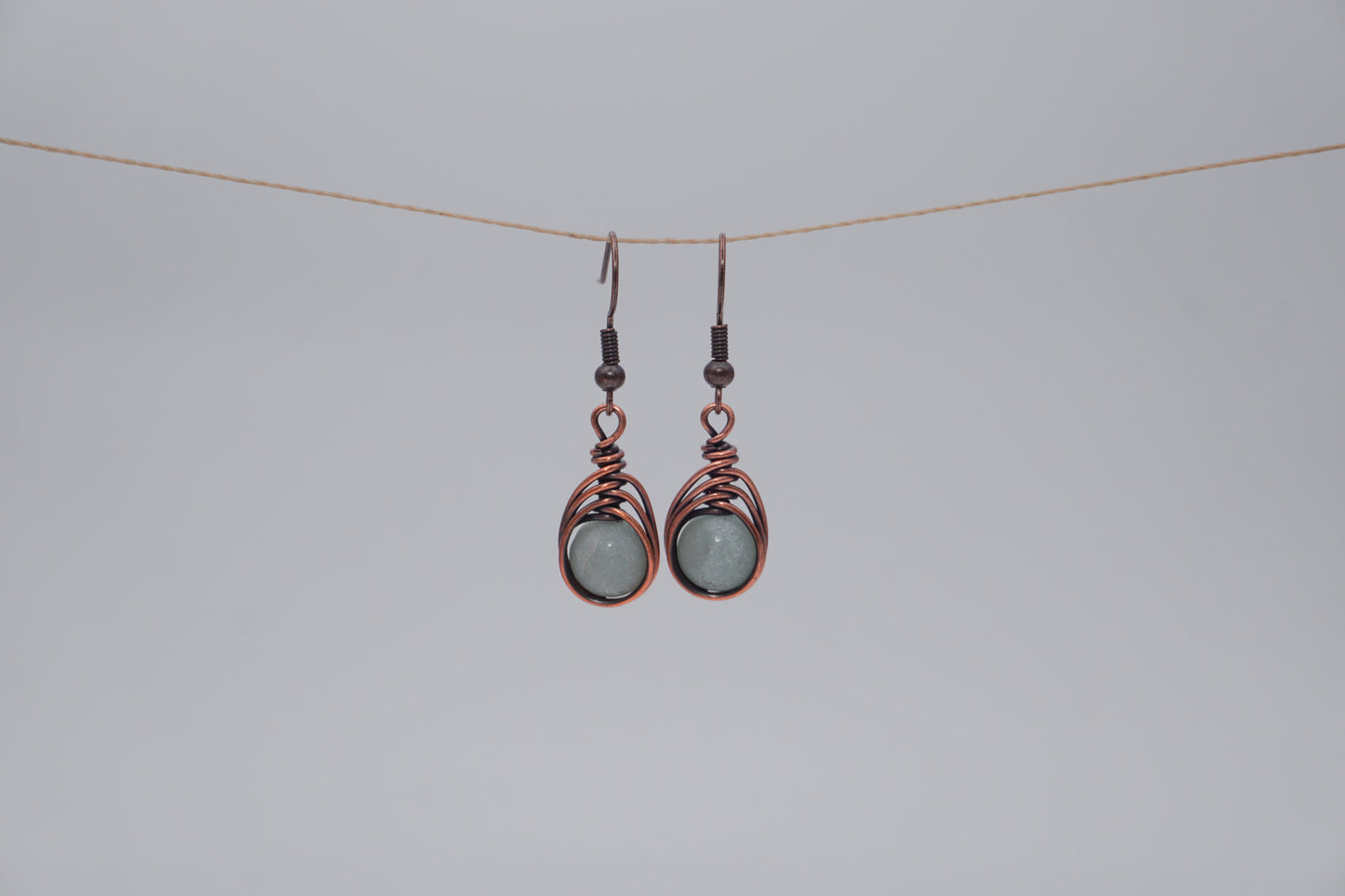 Copper Earrings Wire Wrap