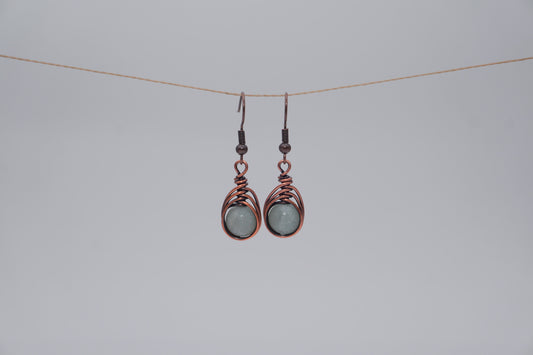 Copper Earrings Wire Wrap