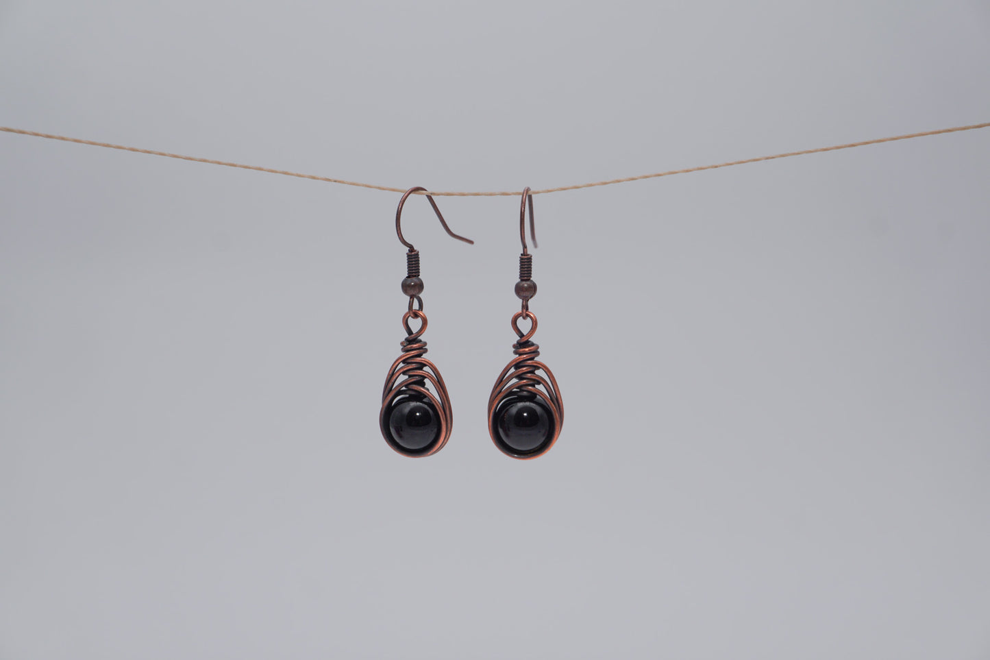 Copper Earrings Wire Wrap