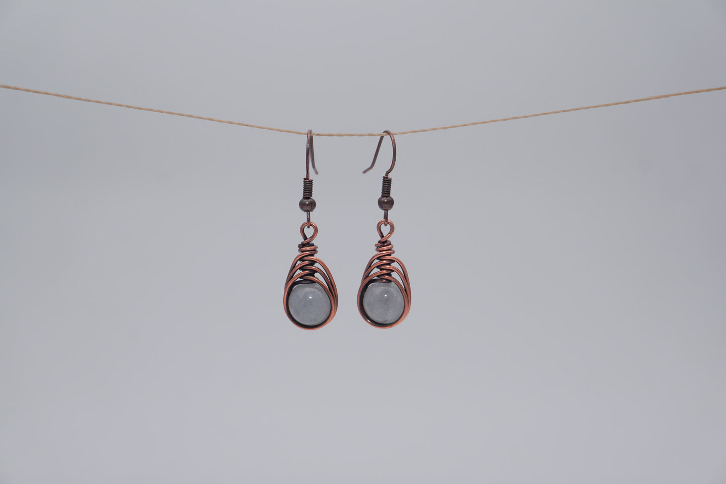 Copper Earrings Wire Wrap