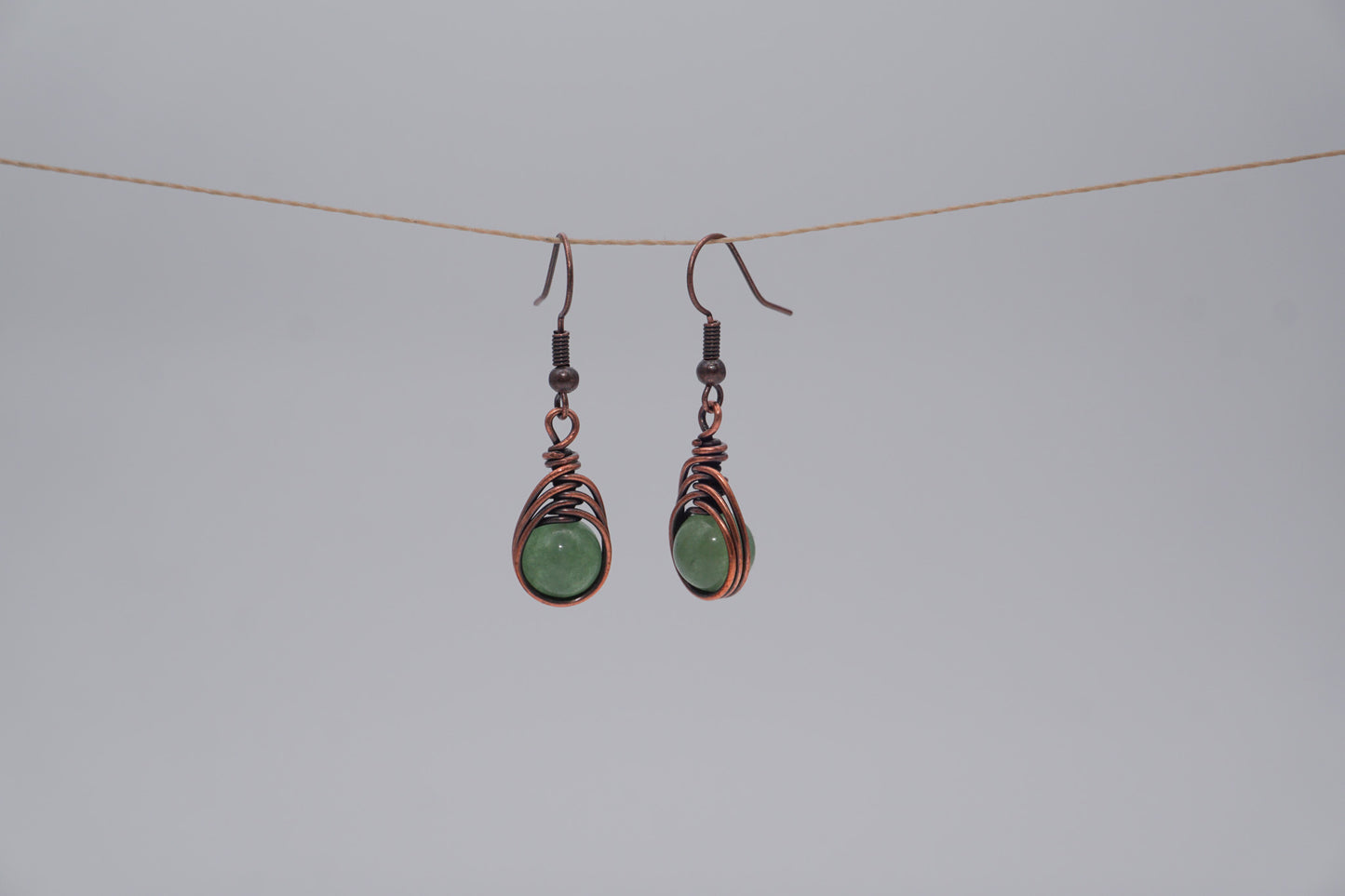 Copper Earrings Wire Wrap