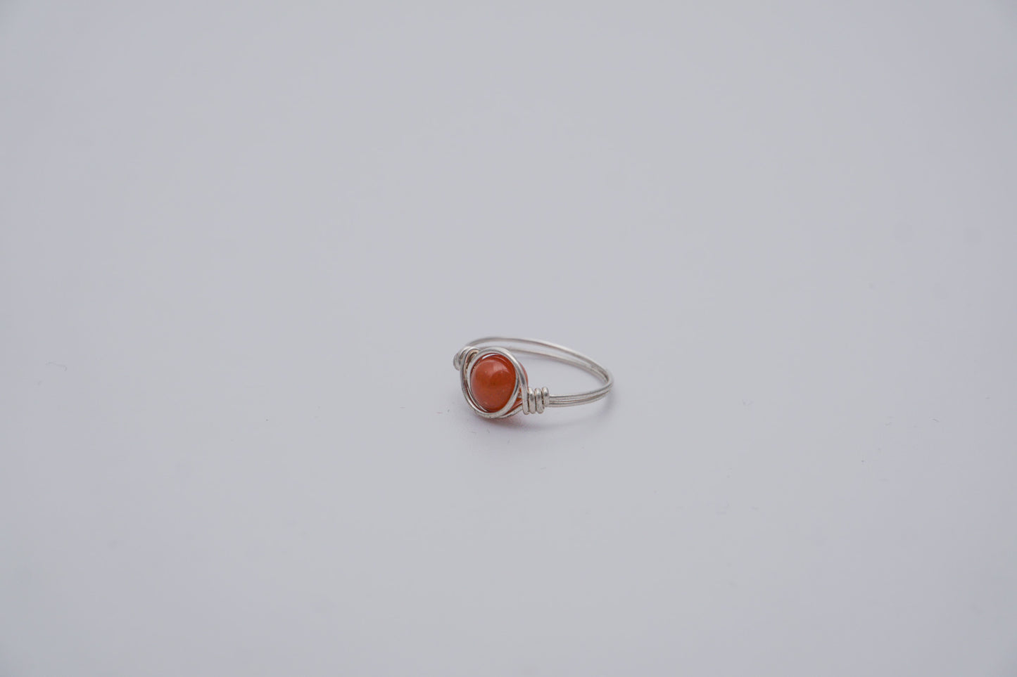 Silver Wire Ring 6mm Gemstone