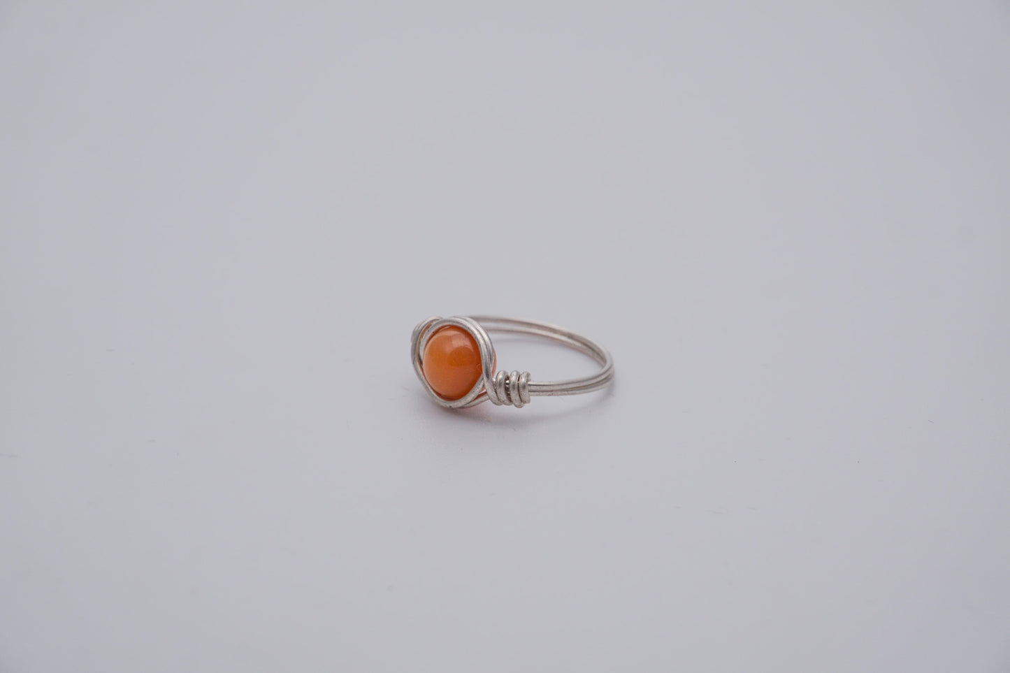 Silver Wire Ring 8mm Gemstone