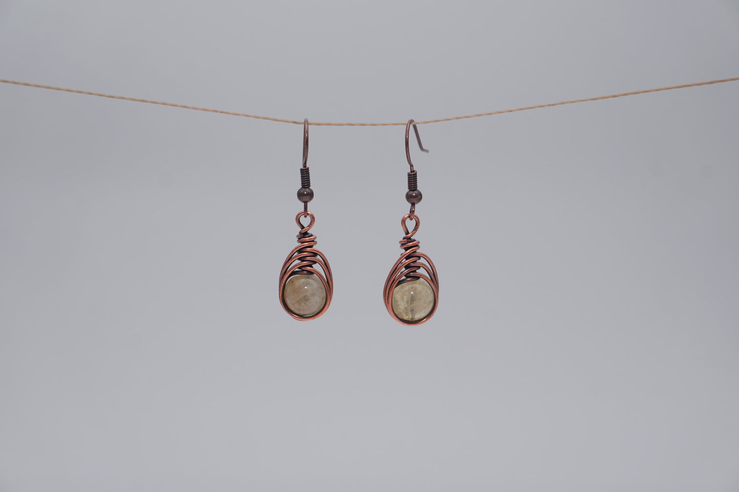 Copper Earrings Wire Wrap