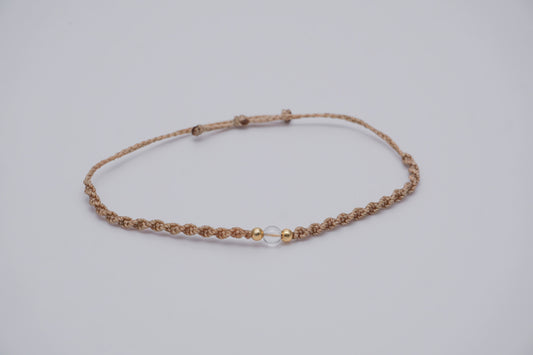 Bracelet Beige Gemstone and Gold