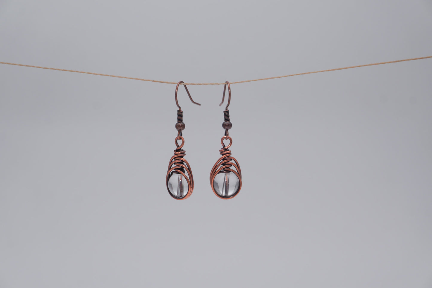 Copper Earrings Wire Wrap