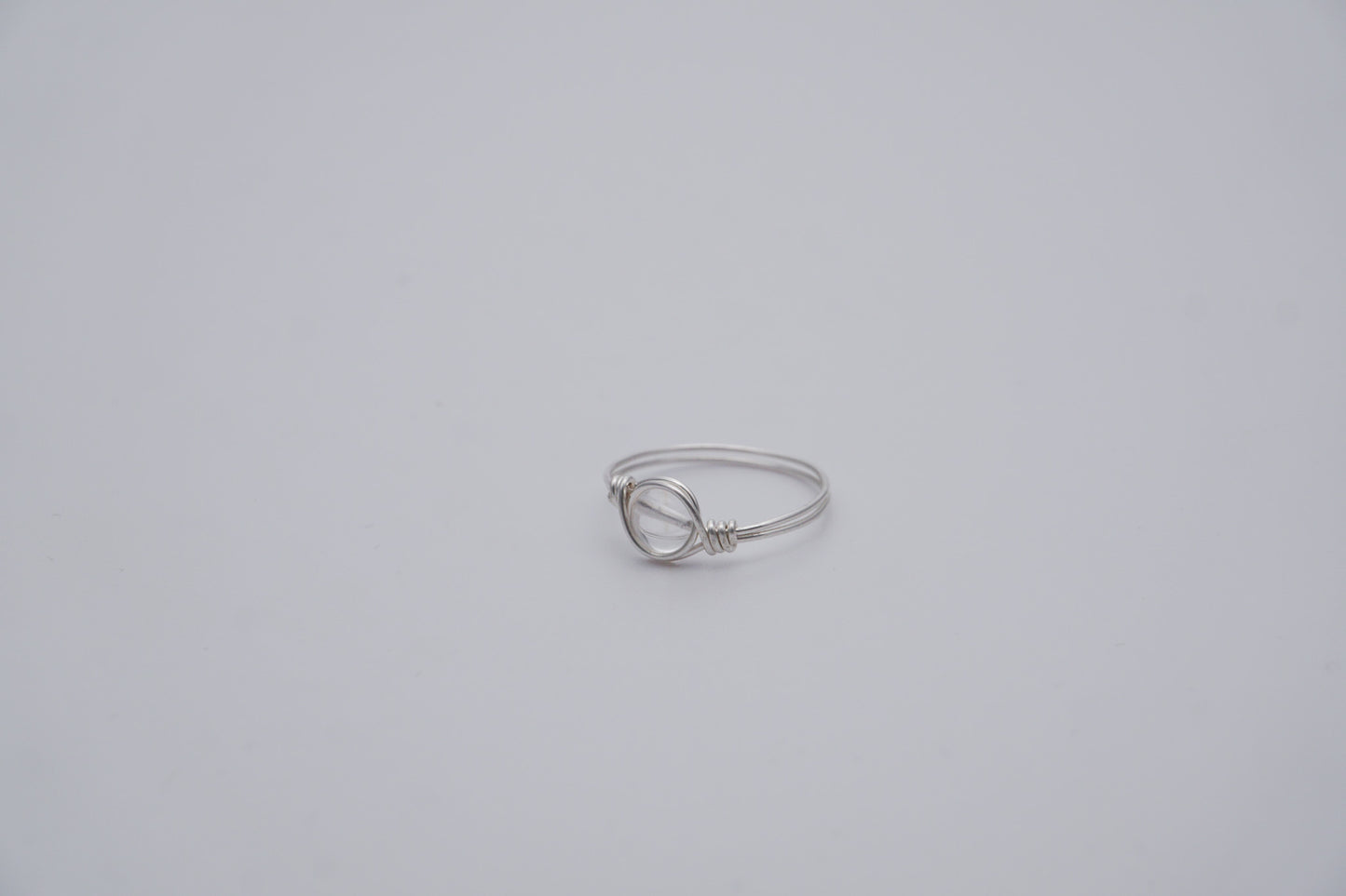 Silver Wire Ring 6mm Gemstone