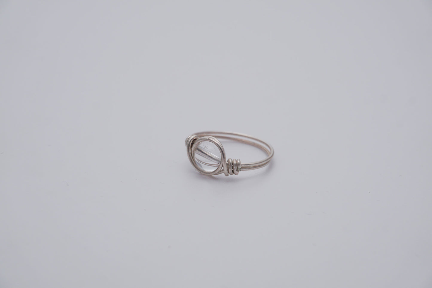 Silver Wire Ring 8mm Gemstone