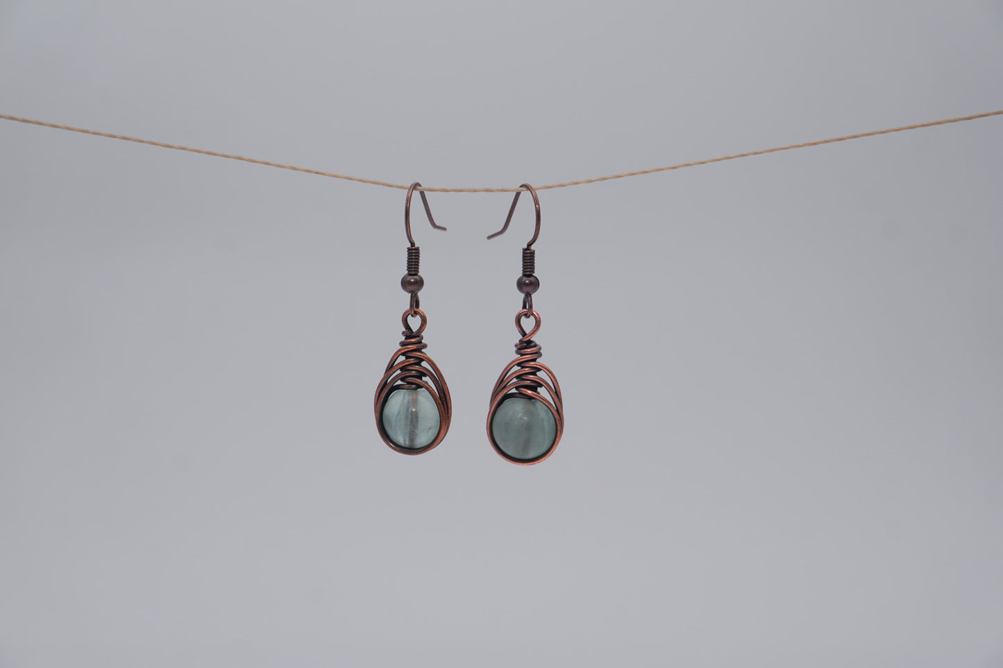 Copper Earrings Wire Wrap