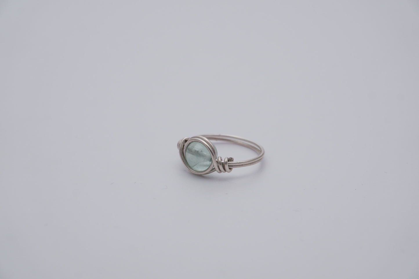 Silver Wire Ring 8mm Gemstone