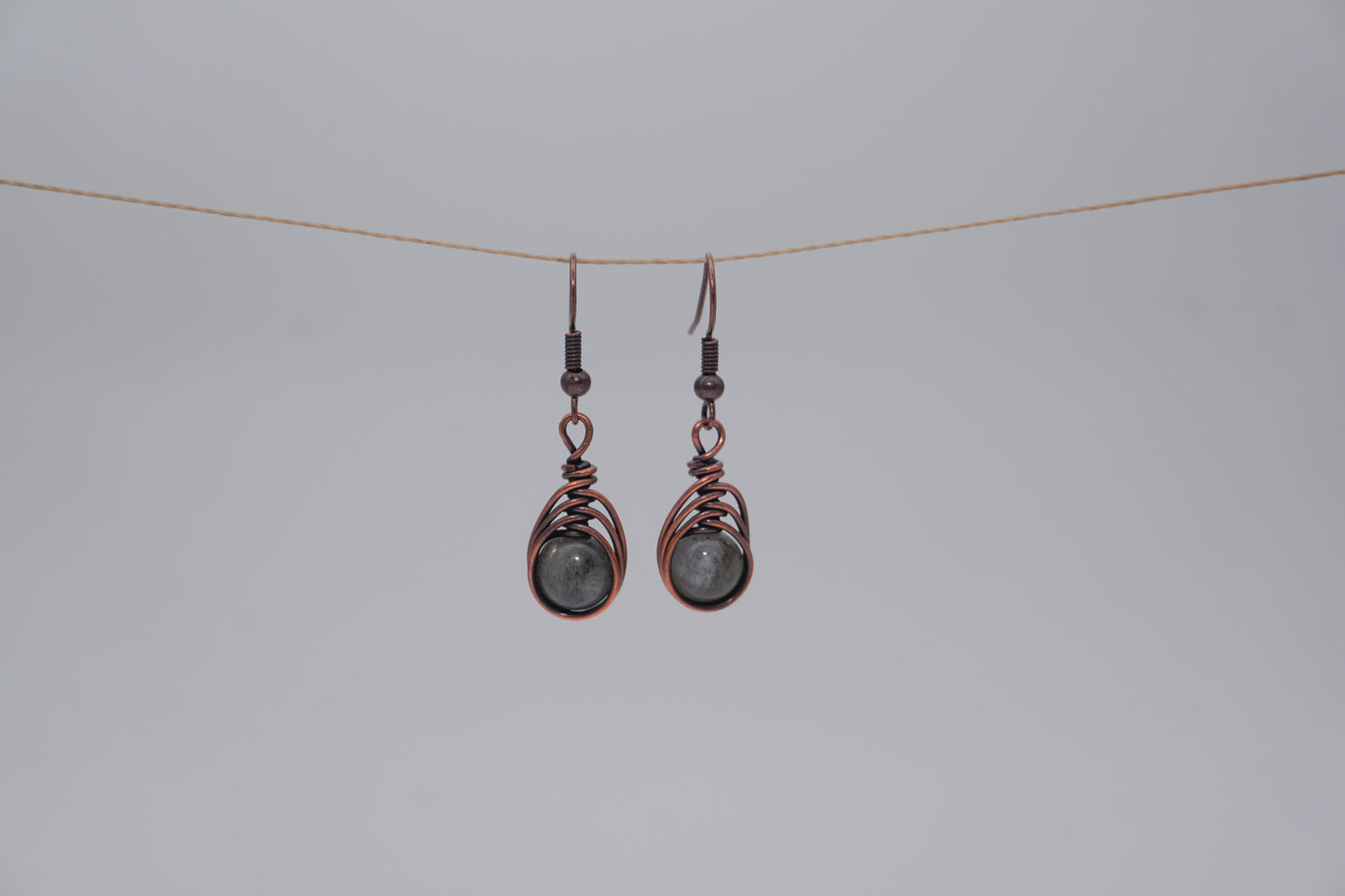 Copper Earrings Wire Wrap