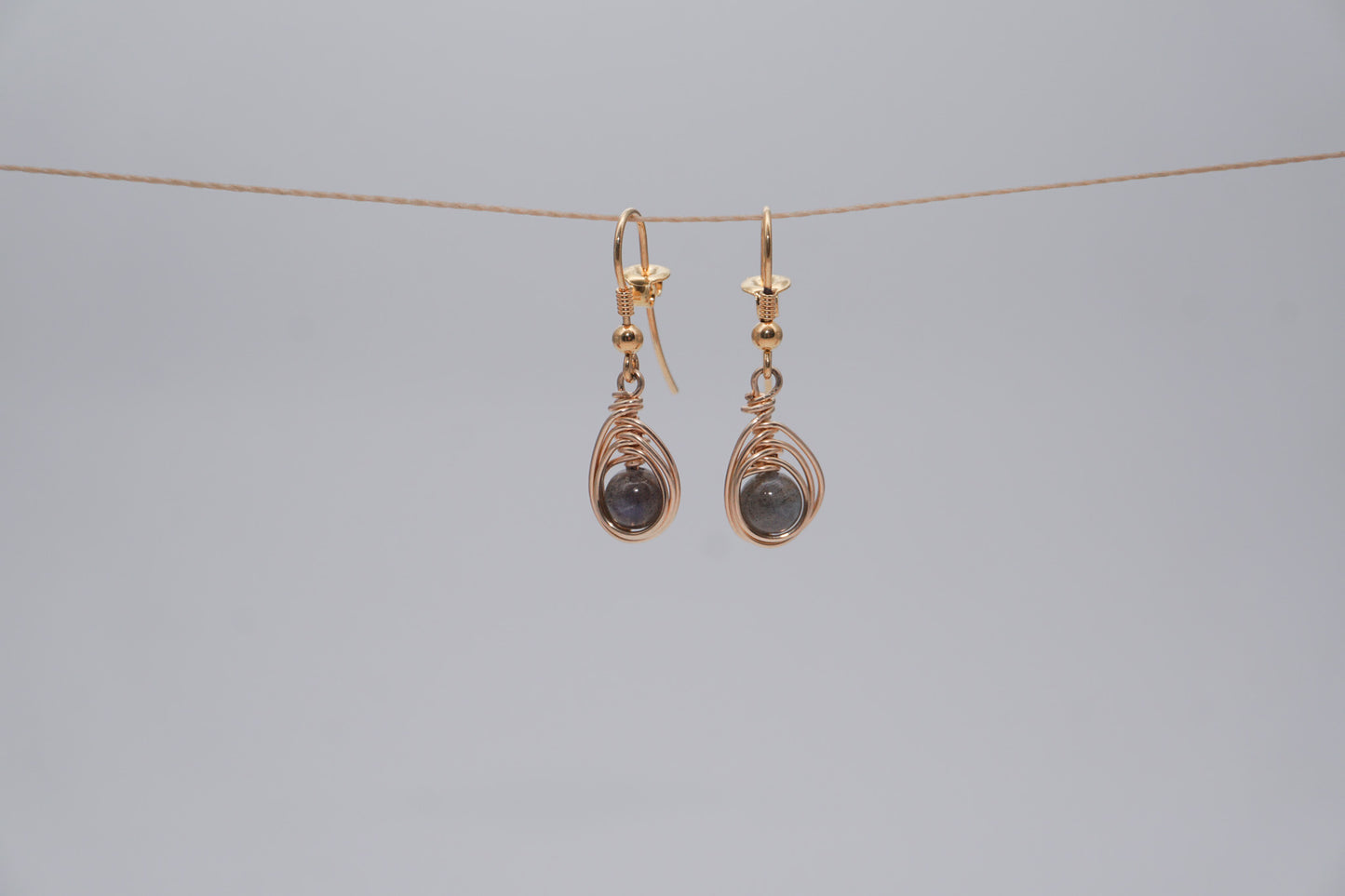 Gold Earrings Small WIre Wrap