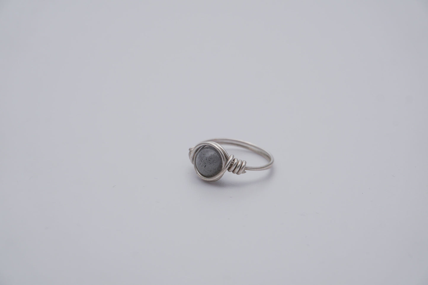 Silver Wire Ring 8mm Gemstone