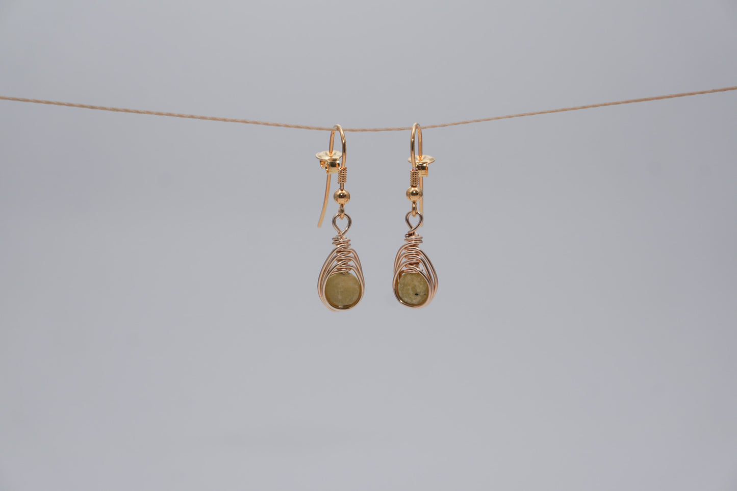 Gold Earrings Small WIre Wrap