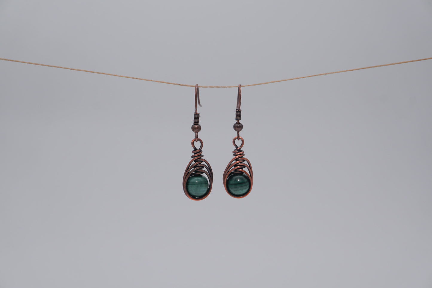 Copper Earrings Wire Wrap