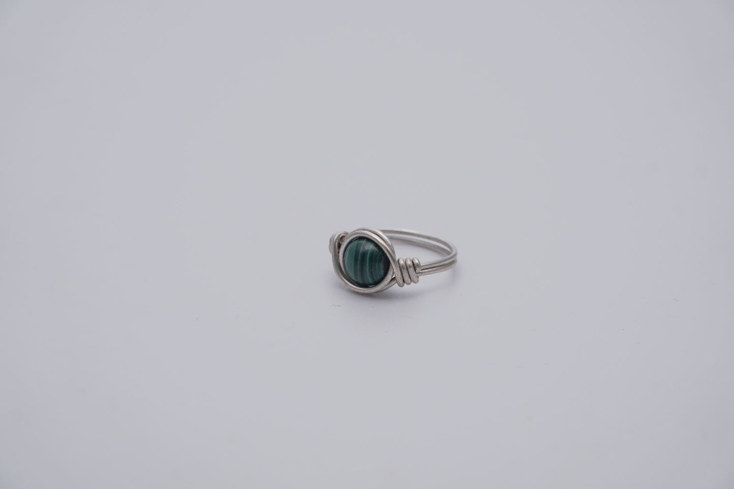 Silver Wire Ring 8mm Gemstone