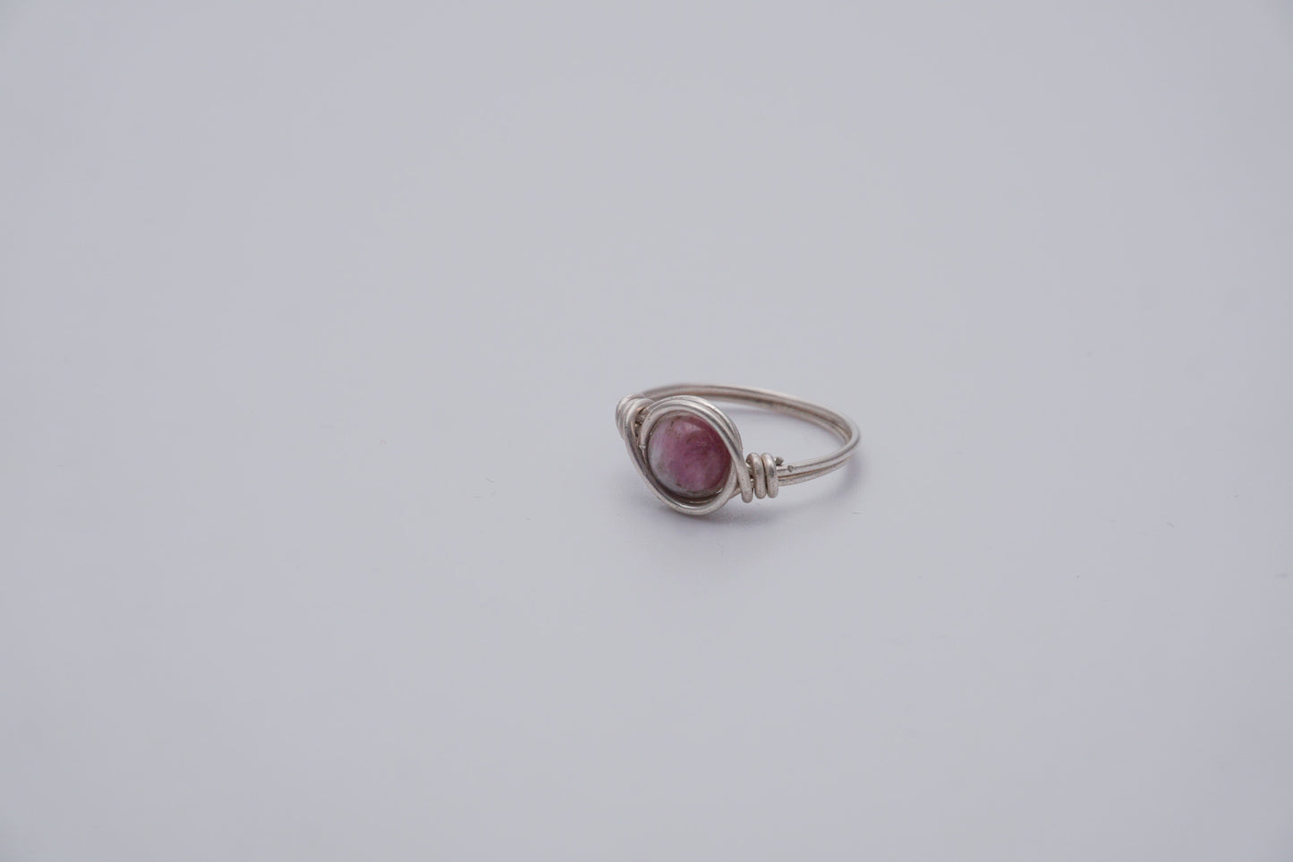 Silver Wire Ring 8mm Gemstone