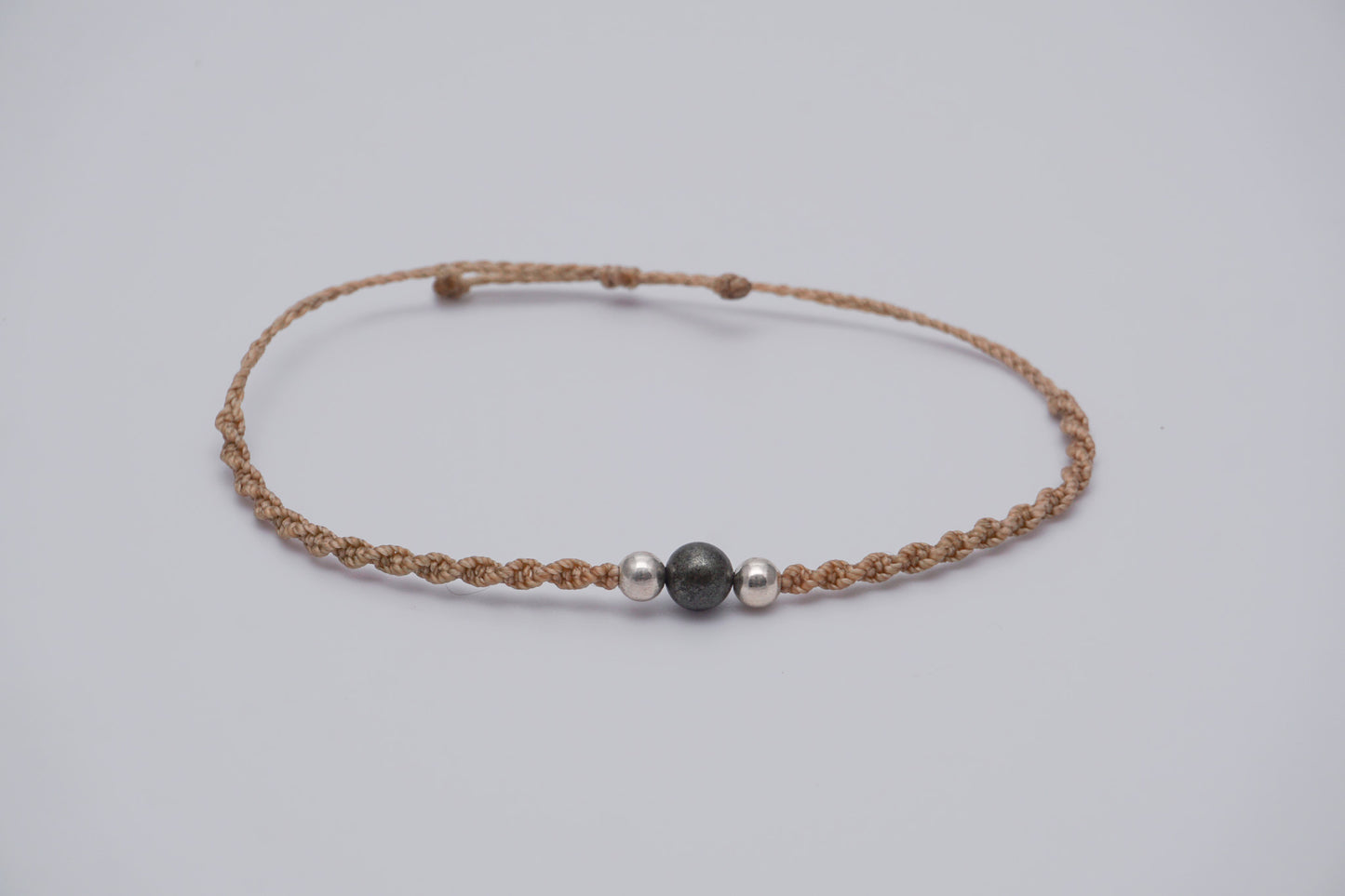 Bracelet Beige Single Gemstone and Silver