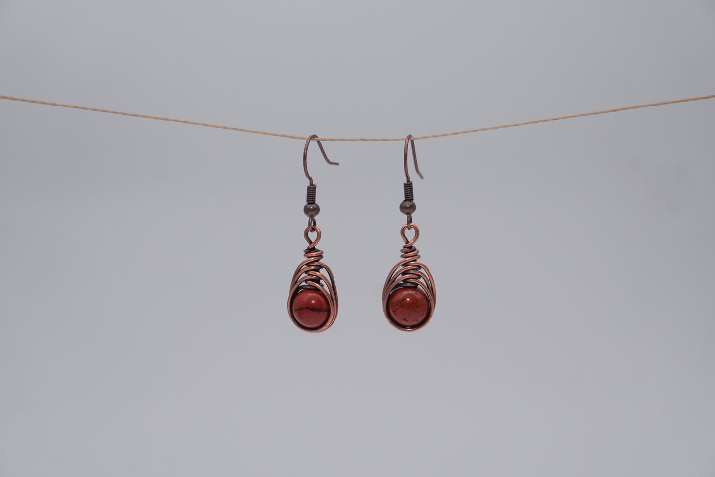 Copper Earrings Wire Wrap