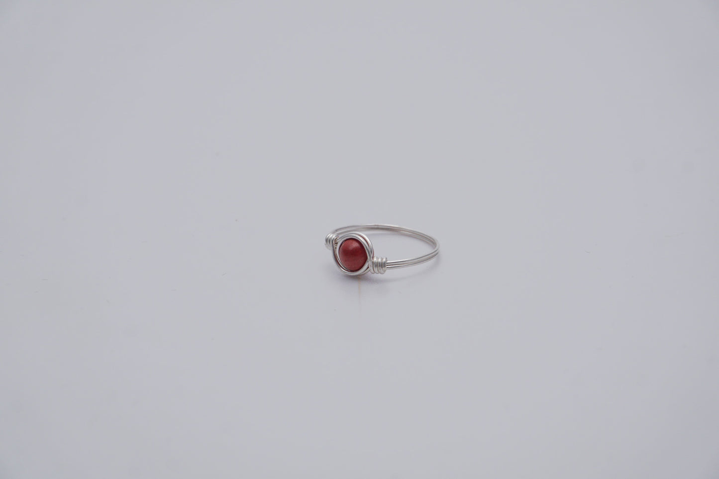 Silver Wire Ring 6mm Gemstone