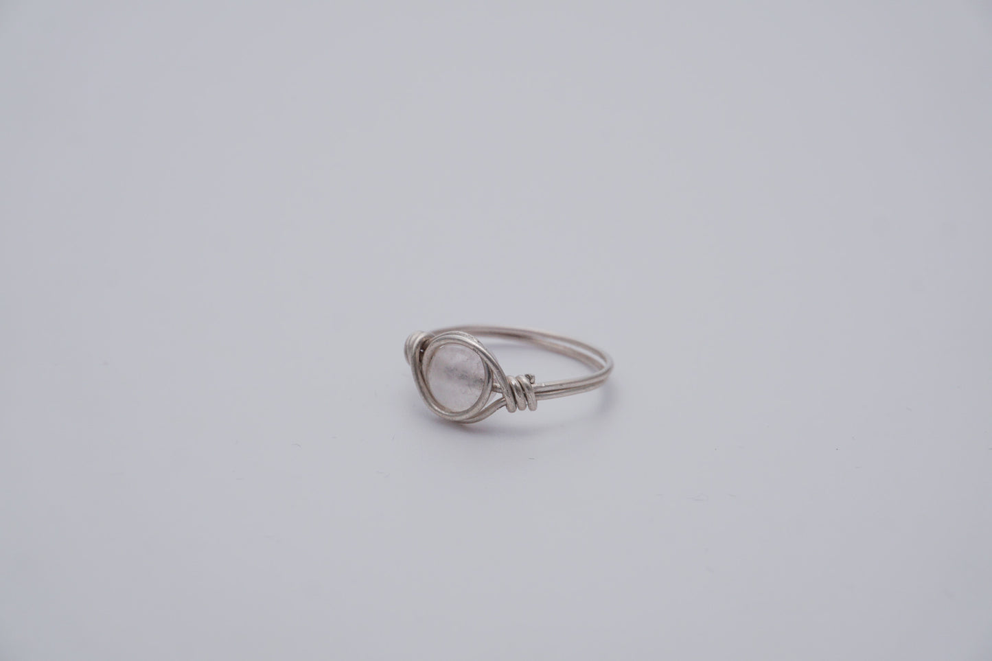 Silver Wire Ring 8mm Gemstone