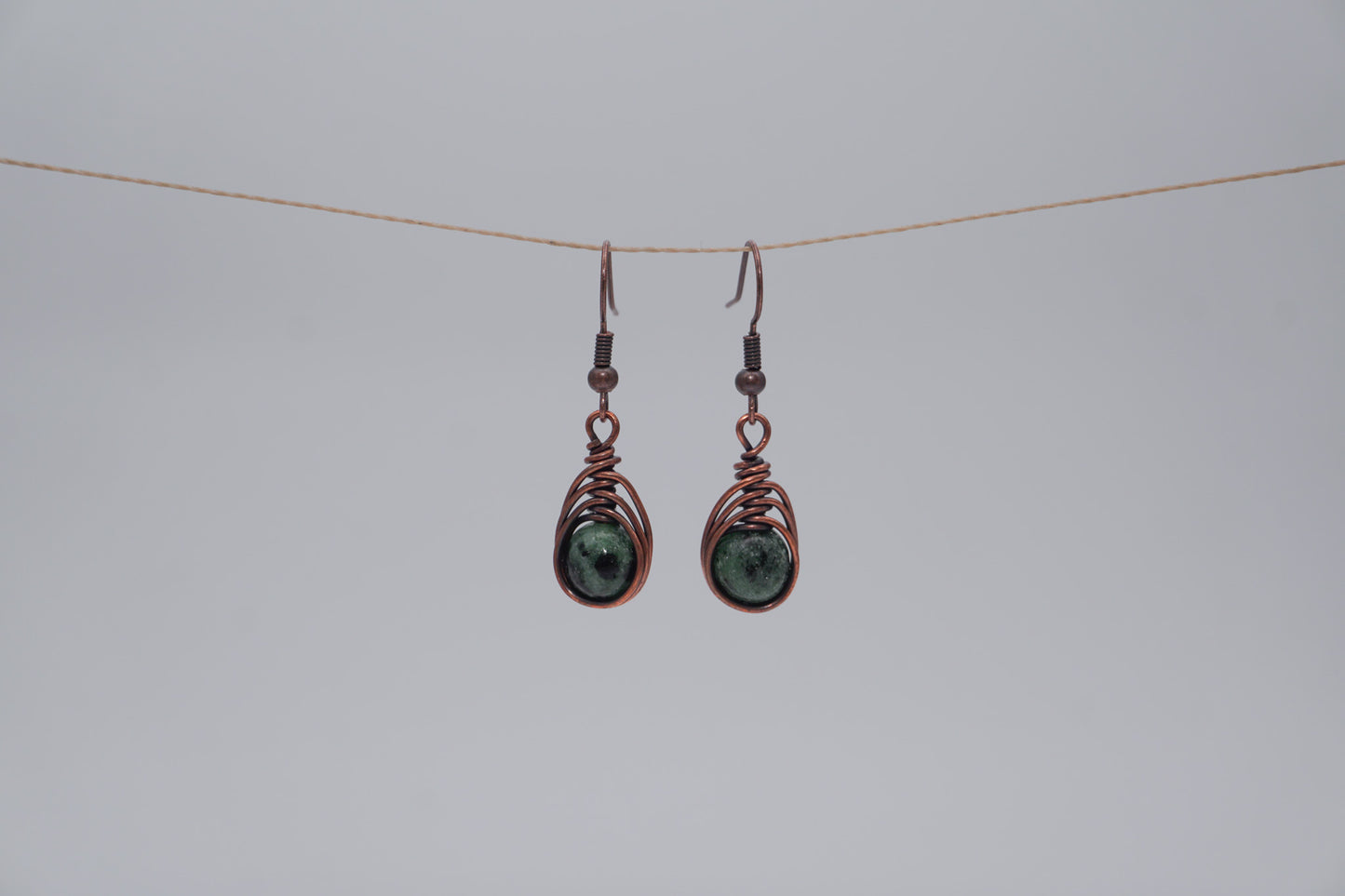 Copper Earrings Wire Wrap