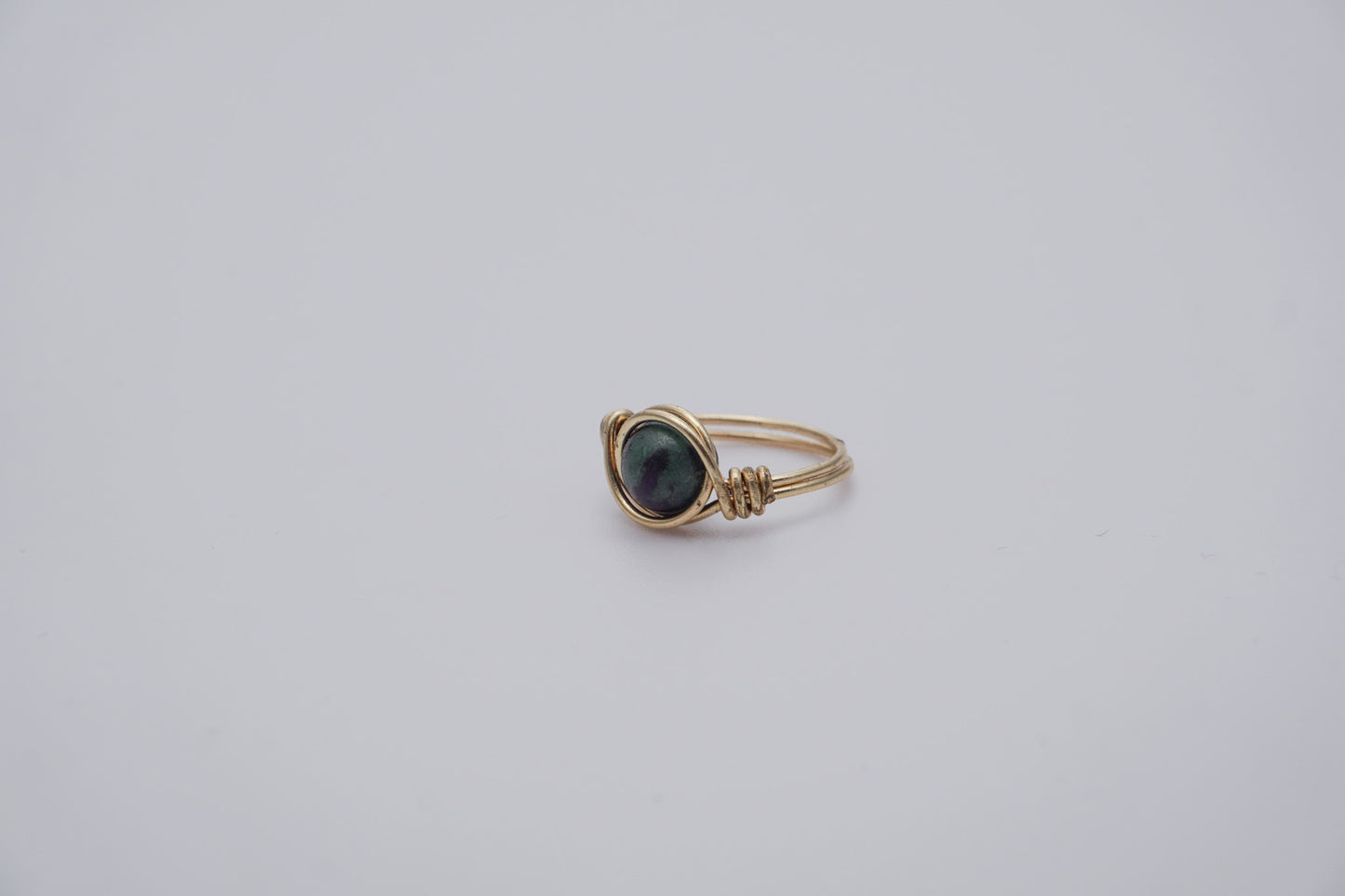 Brass Wire Ring 8mm Gemstone