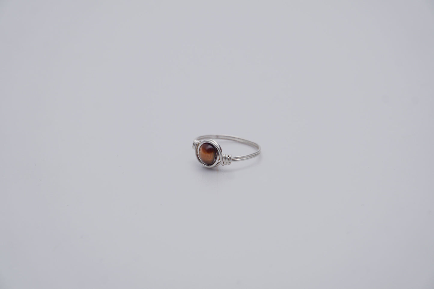 Silver Wire Ring 6mm Gemstone