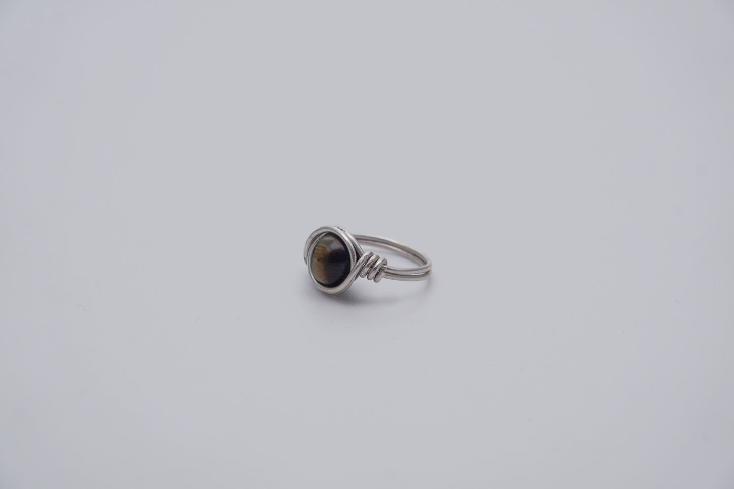 Silver Wire Ring 8mm Gemstone