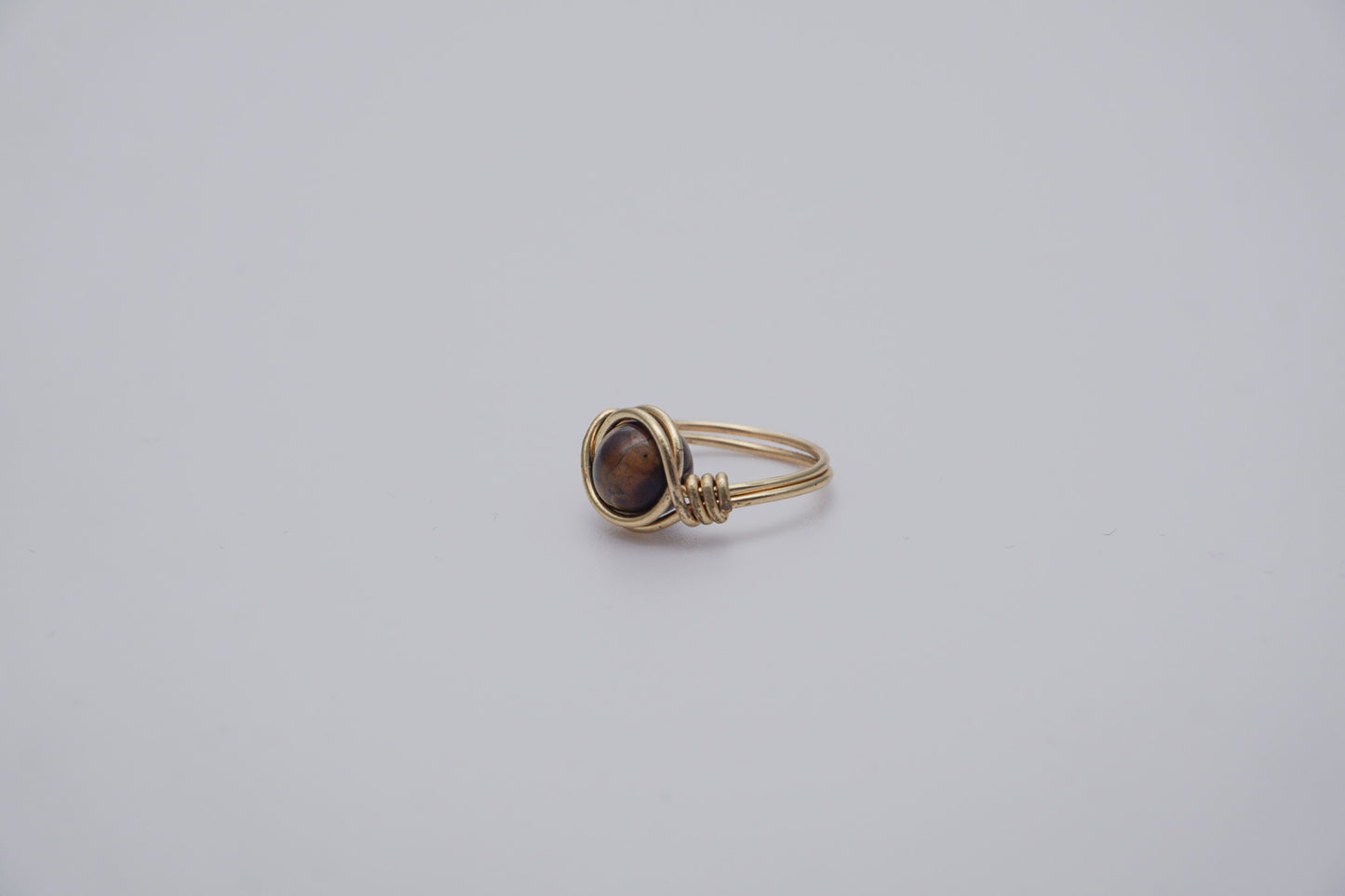 Brass Wire Ring 8mm Gemstone