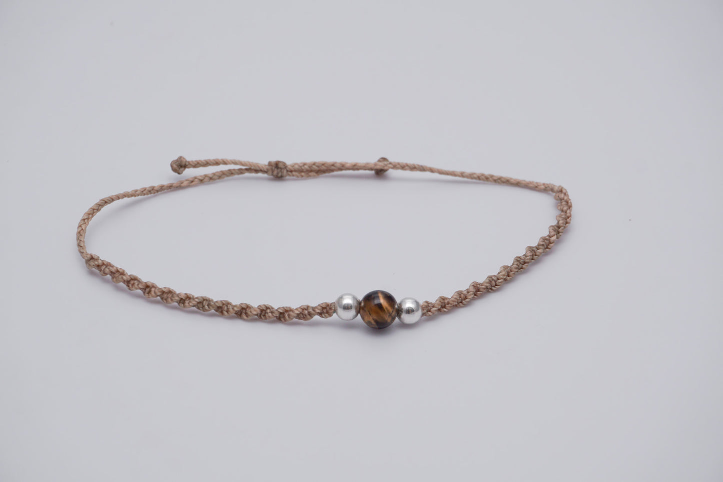 Bracelet Beige Single Gemstone and Silver