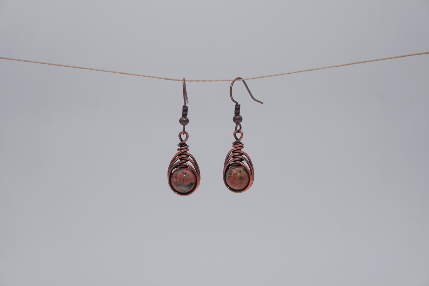 Copper Earrings Wire Wrap