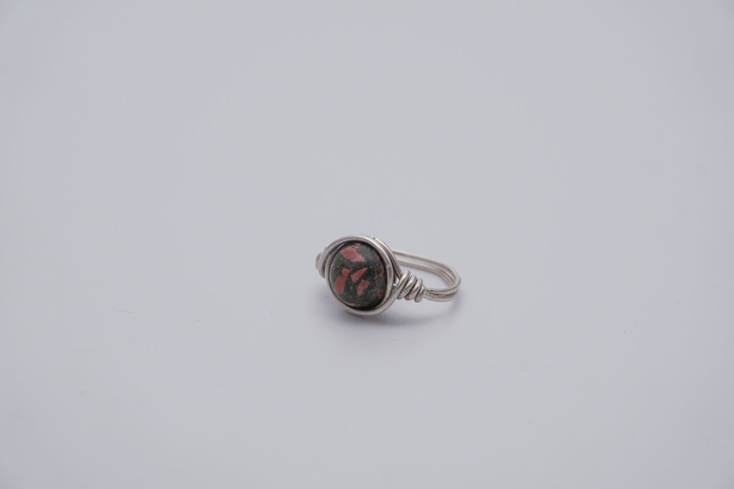 Silver Wire Ring 8mm Gemstone