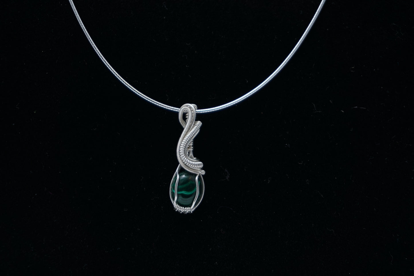 925 Silver Pendant Malachite