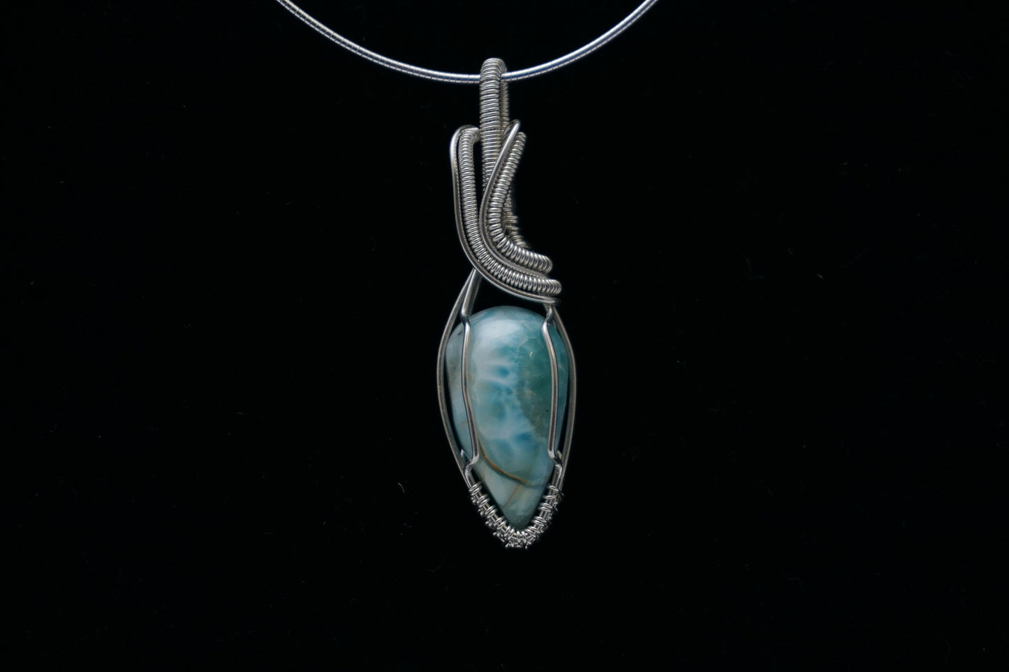 925 Silver Pendant Larimar