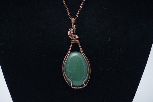 Copper Pendant Aventurine Cabochon