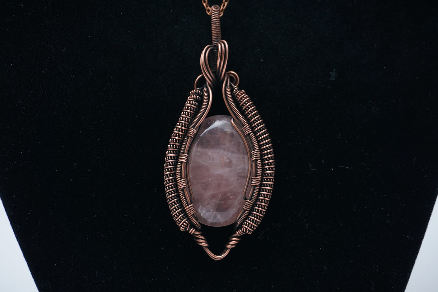 Copper Pendant Rosequartz