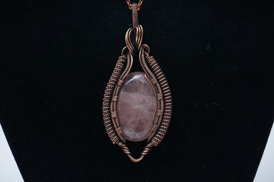 Copper Pendant Rosequartz