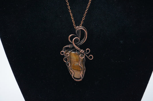 Copper Pendant Tiger Eye "Swirly"