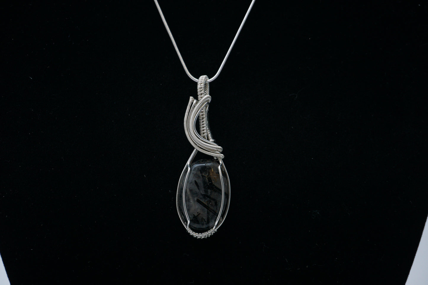 925 Silver Pendant Tourmaline Quartz