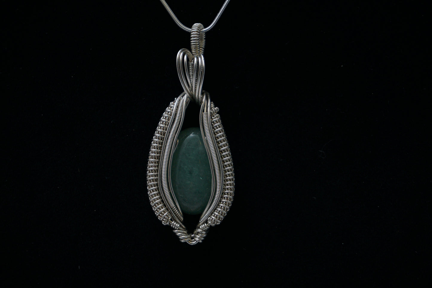 925 Silver Pendant Aventurine "Coiled"