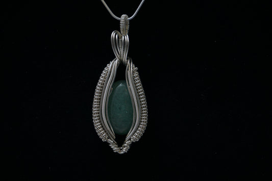 925 Silver Pendant Aventurine "Coiled"